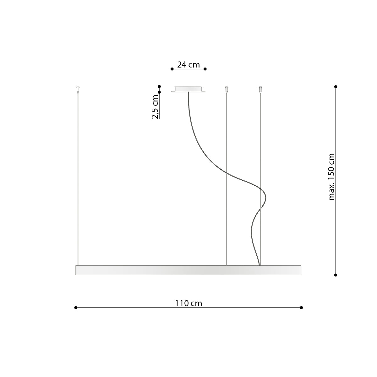 Kronleuchter RIO 110 schwarz 4000K
