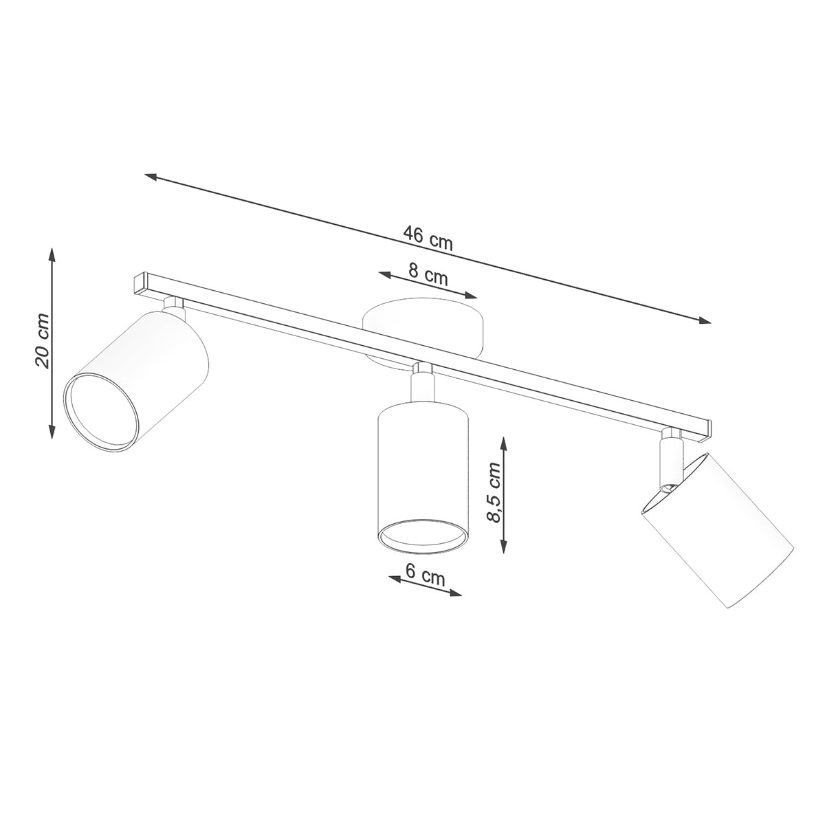 LEMMI 3 ceiling light white