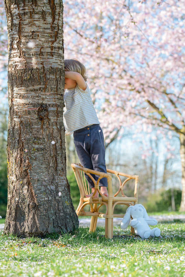 Set of 2 rattan children's chairs 'Filou' - handmade in white or natural for a stylish children's room