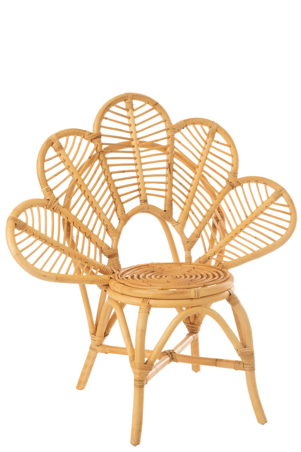 Flower Rattan Naturel Stoel - Natuurlijke elegantie en comfort voor thuis