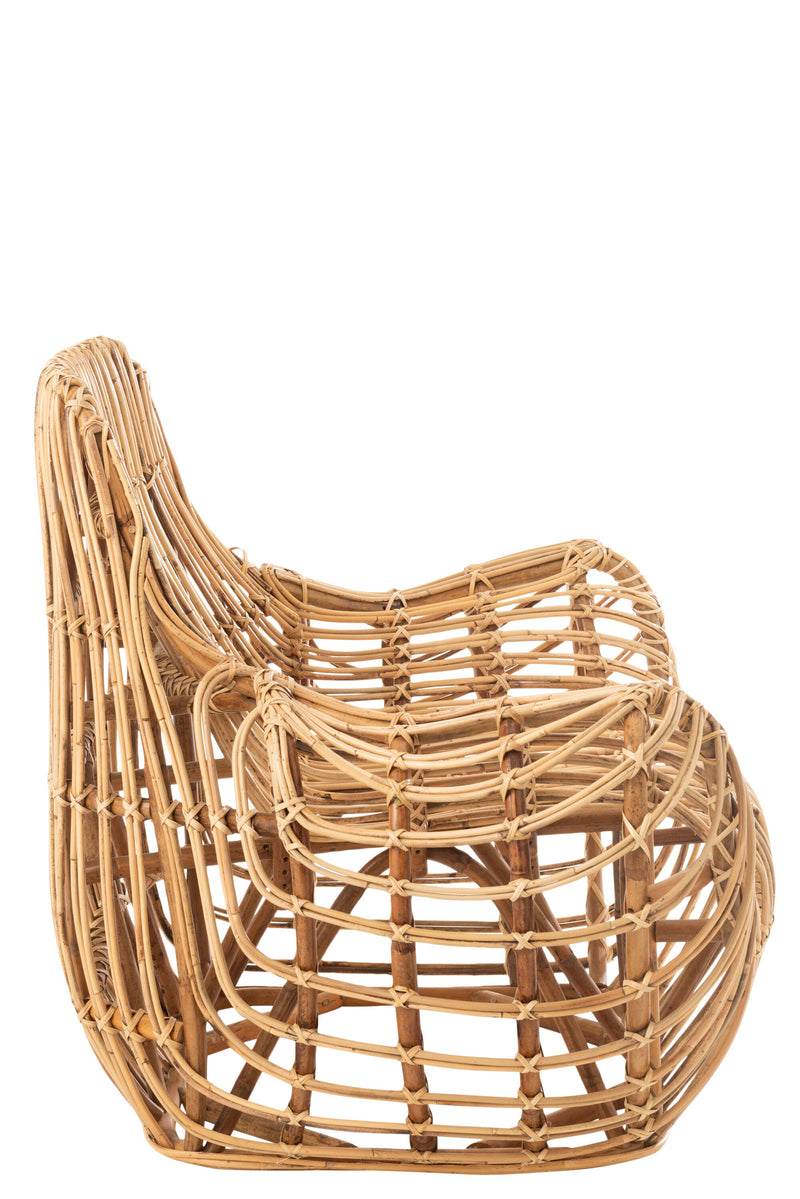 Handgemaakte rotan fauteuil 'Ana' - natuurlijke luxe voor stijlvol wonen
