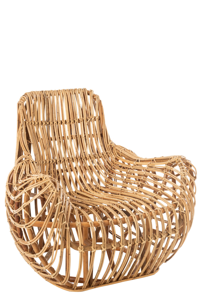 Handgemaakte rotan fauteuil 'Ana' - natuurlijke luxe voor stijlvol wonen