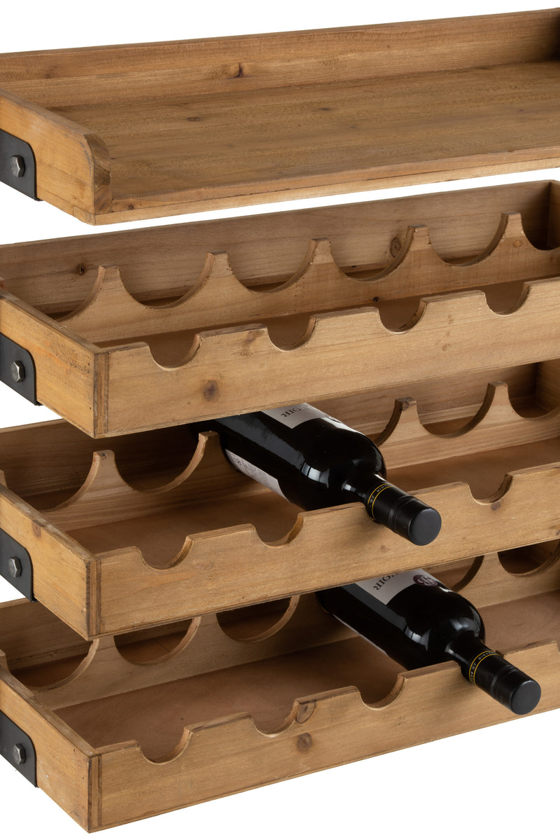 Charmantes Wandregal 'Vino Elegance' - Perfekt für Weinflaschen und Gläser, aus natürlichem Holz