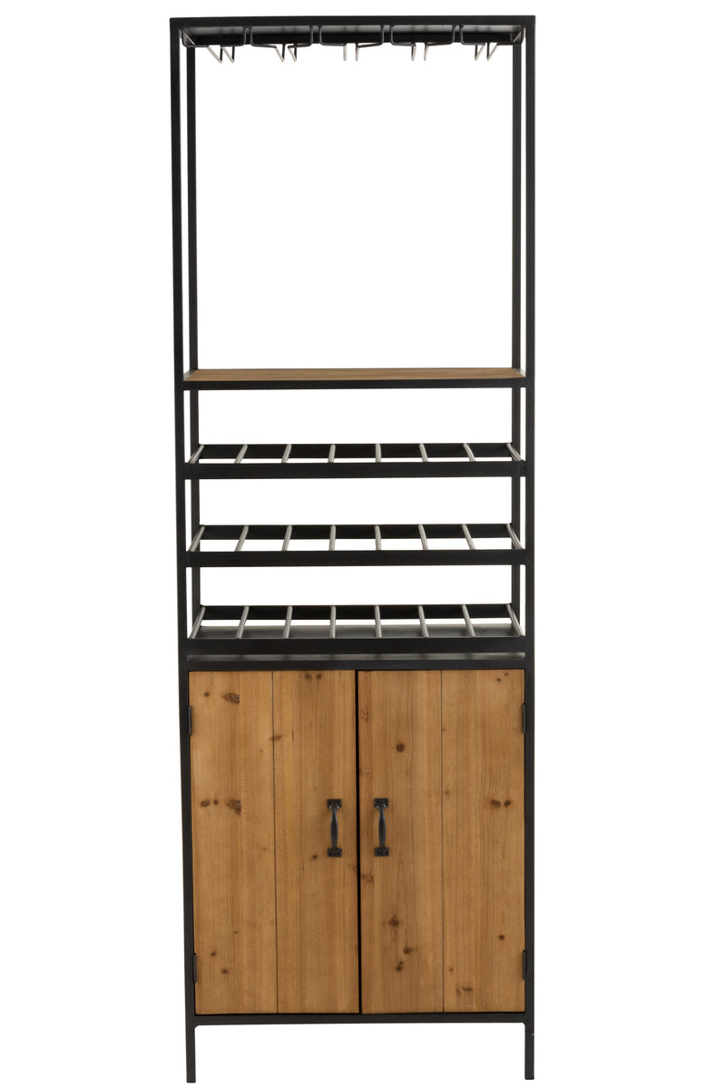 Weinliebhaber-Paradies: Elegantes Schrank- und Regal-Kombination aus Metall und Holz - Speziell für Weinflaschen und Gläser