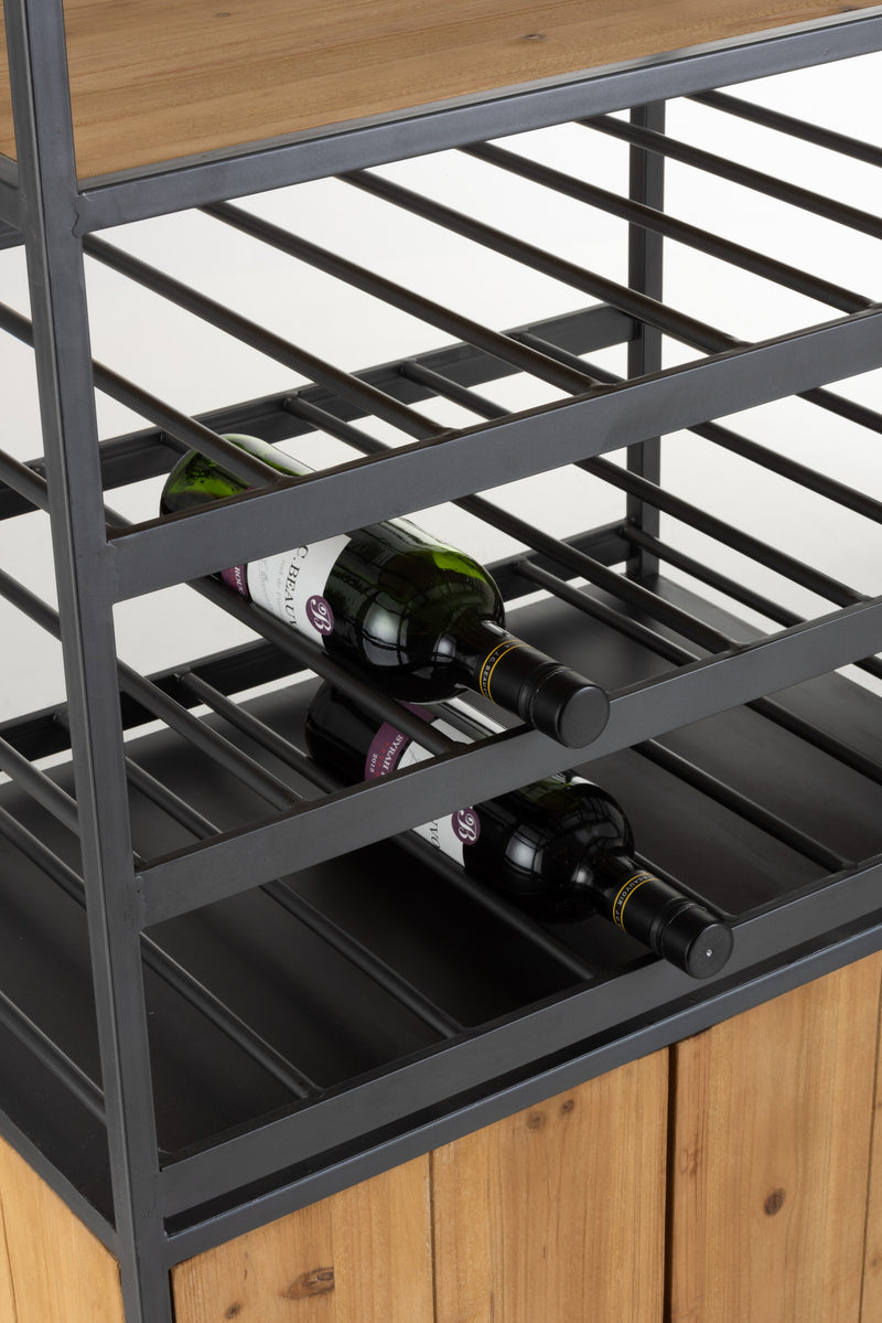 Weinliebhaber-Paradies: Elegantes Schrank- und Regal-Kombination aus Metall und Holz - Speziell für Weinflaschen und Gläser