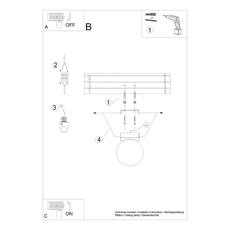 Ceiling light YOLI 1 black