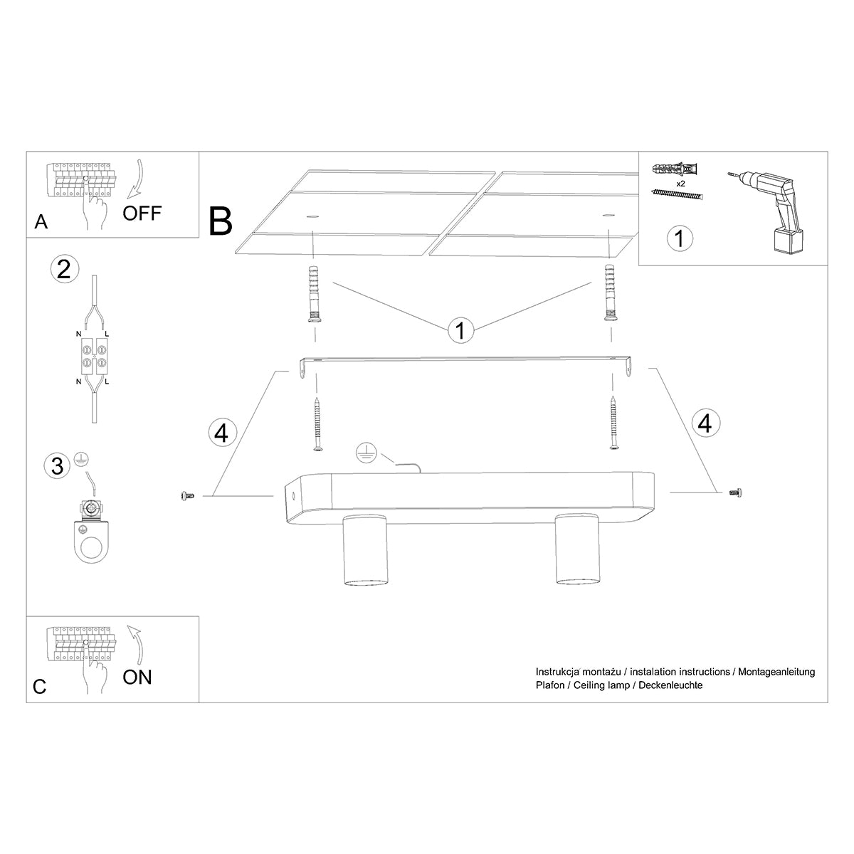 TAVO 2 ceiling light