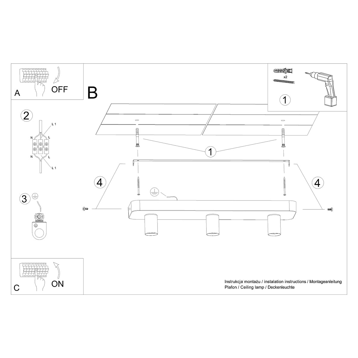 TAVO 3 ceiling light