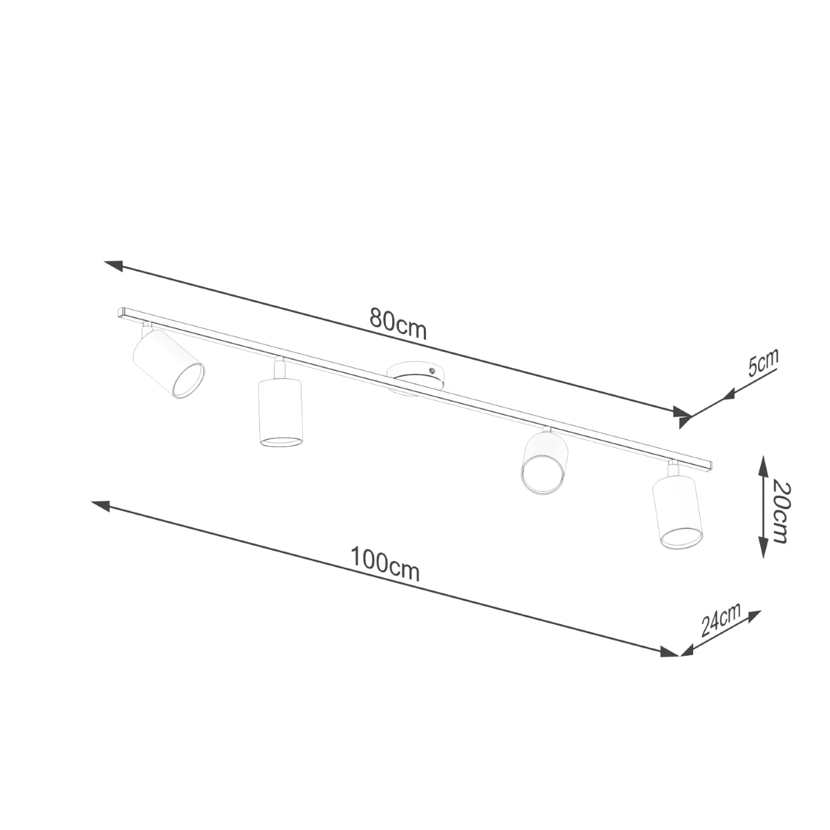 Ceiling light LEMMI 4L black