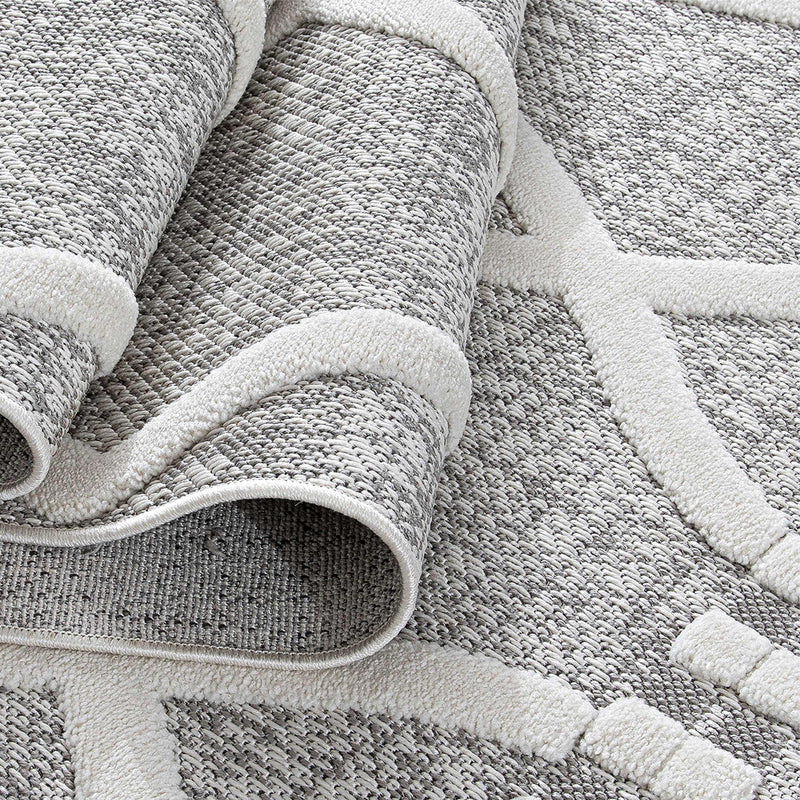 Sehrazat Teppichserie Oslo 9810 grey cream - Moderne Kurzflor Kollektion 2023/2024 in verschiedenen Größen