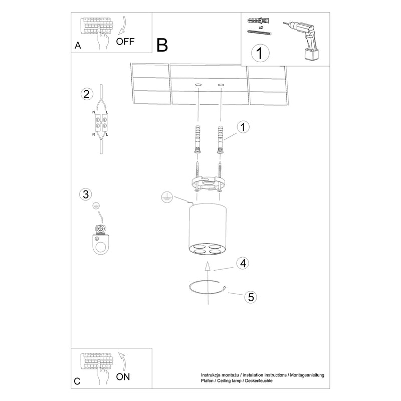 Ceiling light ZOE white LED