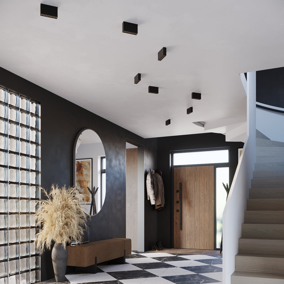 Ceiling light SOLE black LED