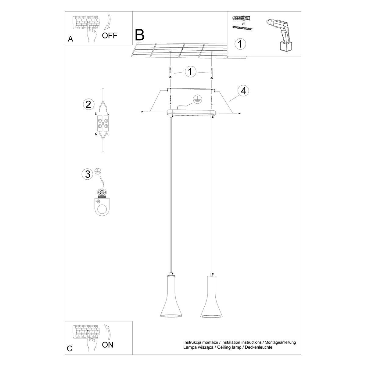 REA 2 concrete pendant lights