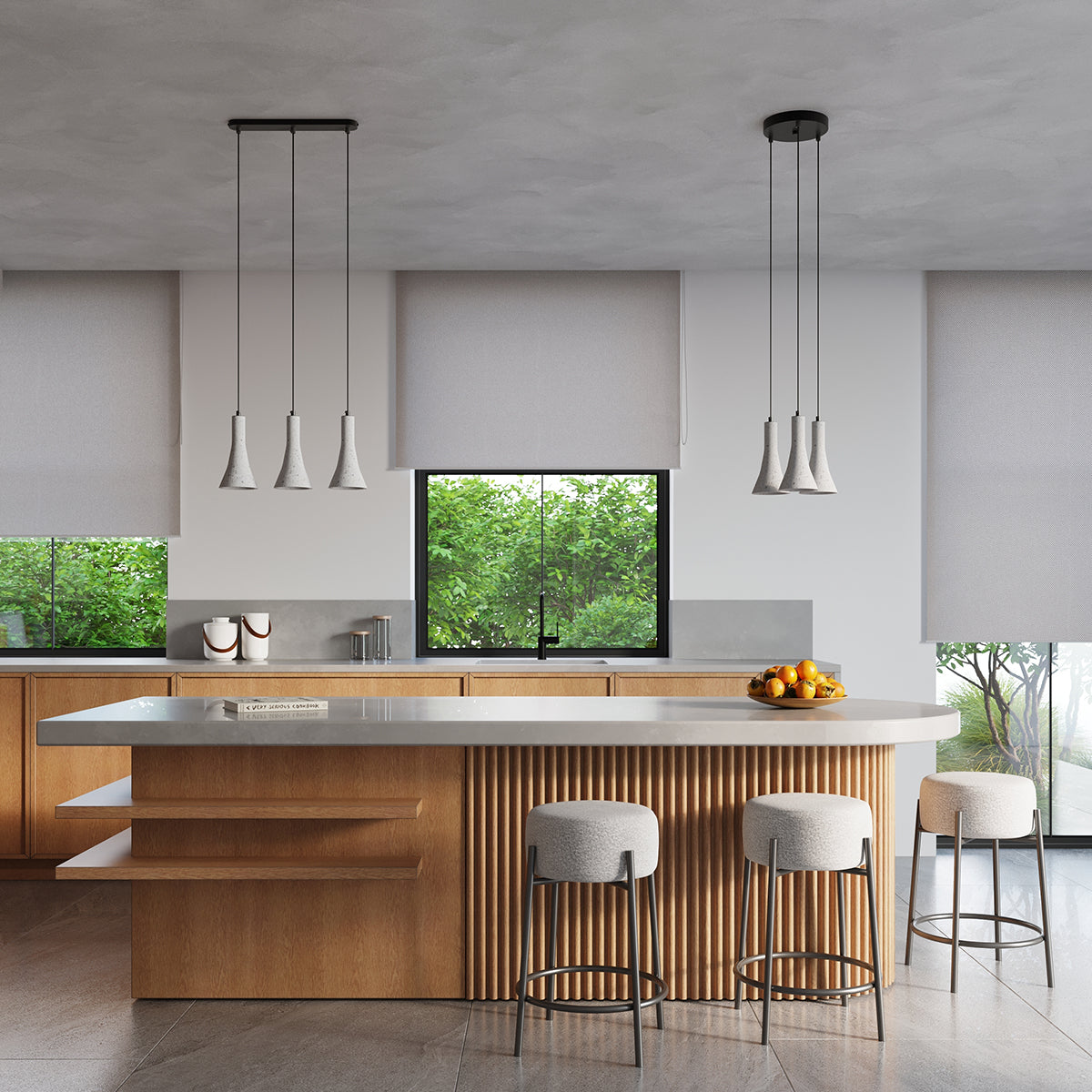 REA 2 concrete pendant lights