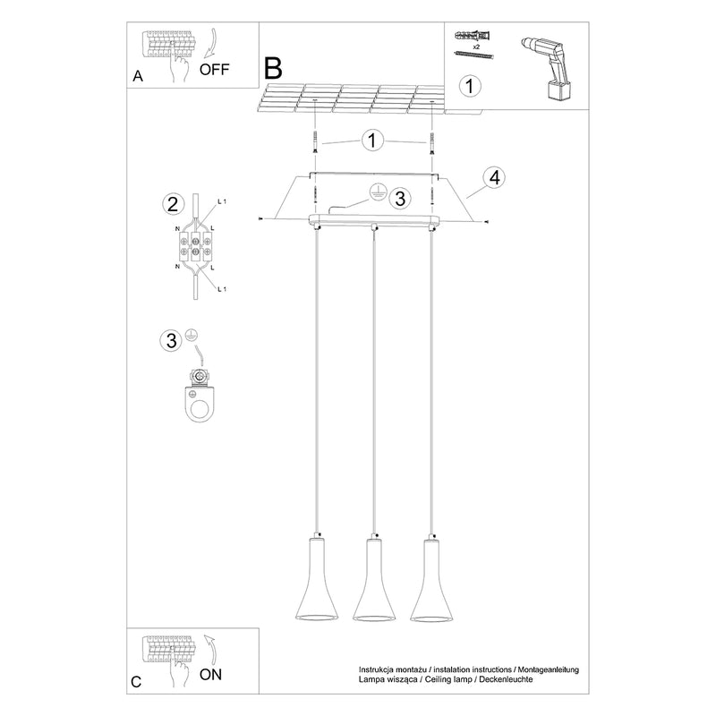 Pendant lights REA 3L concrete