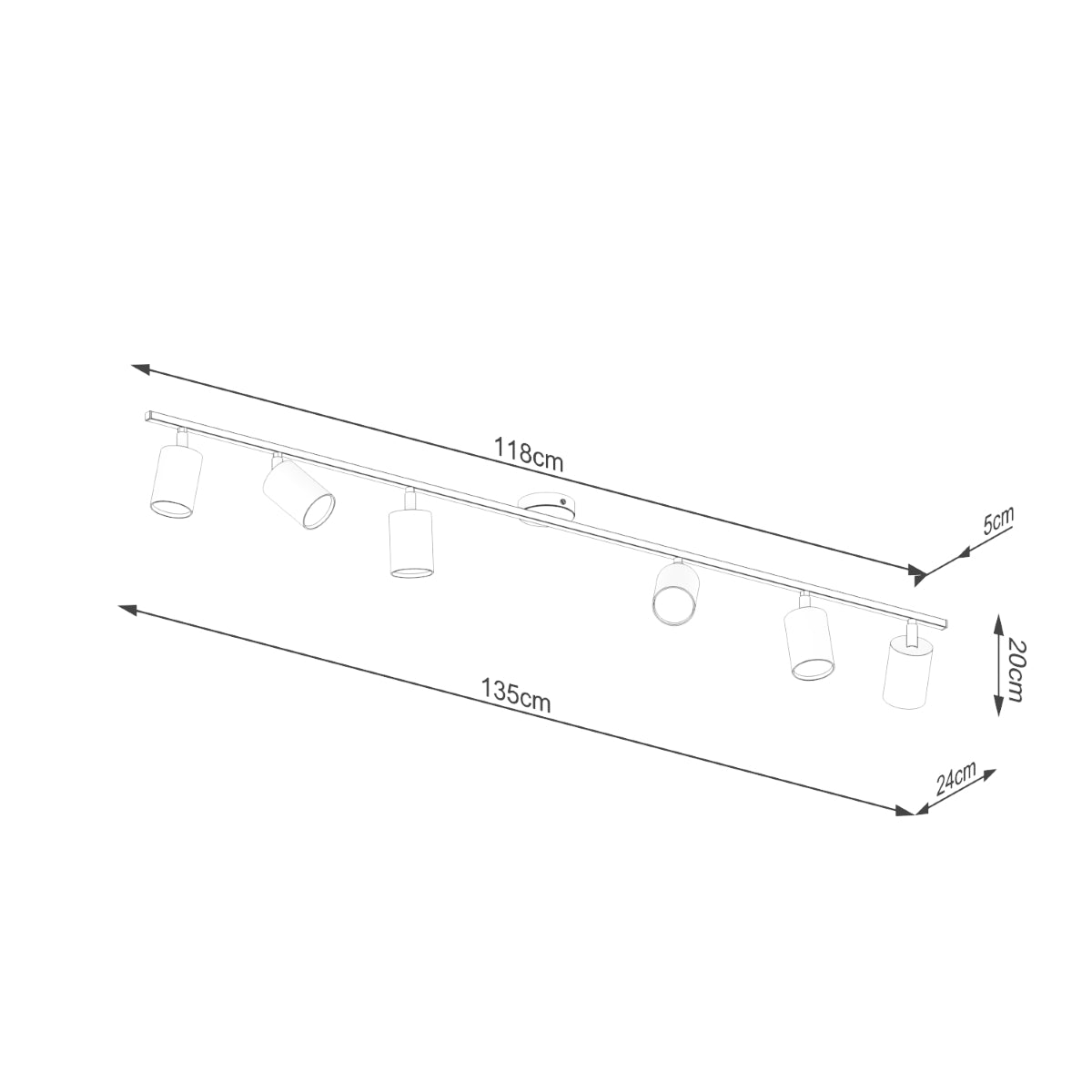 Ceiling light LEMMI 6L white