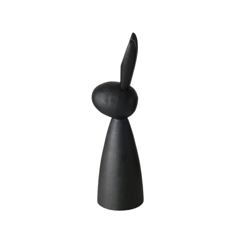 Paashaas houten figuren Lotis 2-delig. Set Zwart – Modern Design 18-22 cm