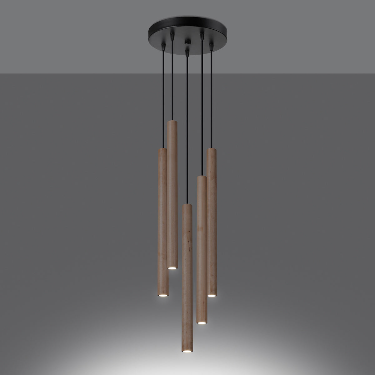 Hanglampen PASTELO 5P hout
