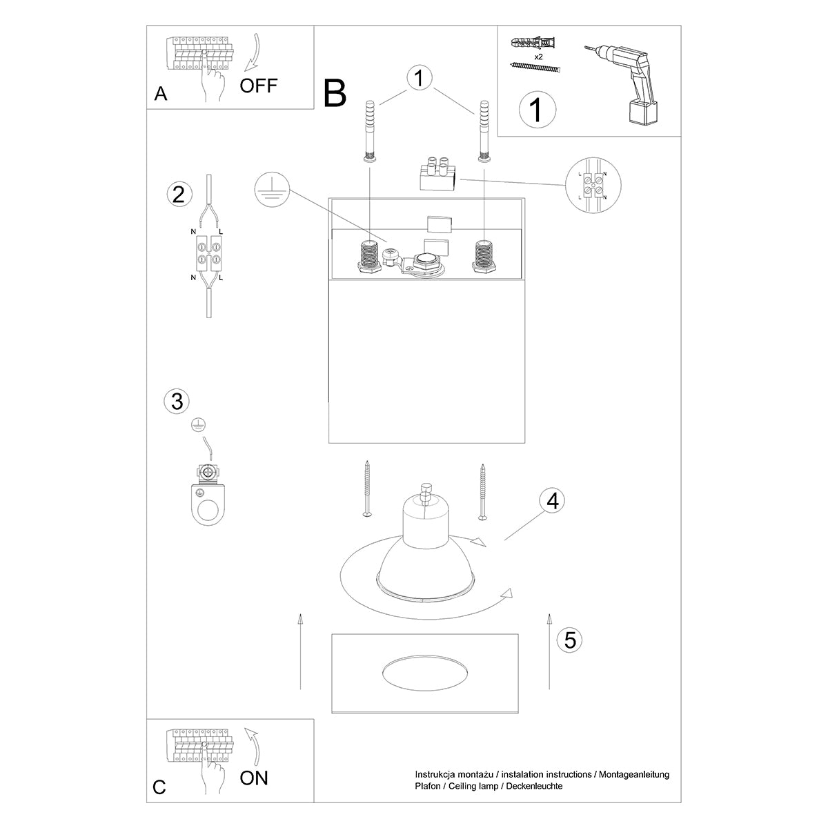 HATI ceiling light white
