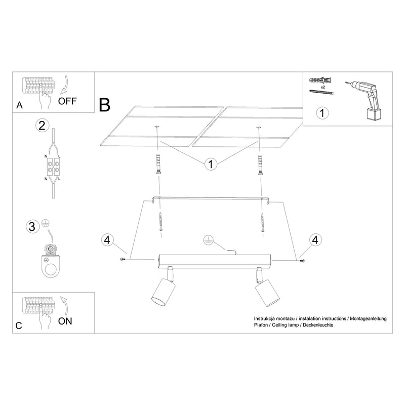 VERDO 2 ceiling light black