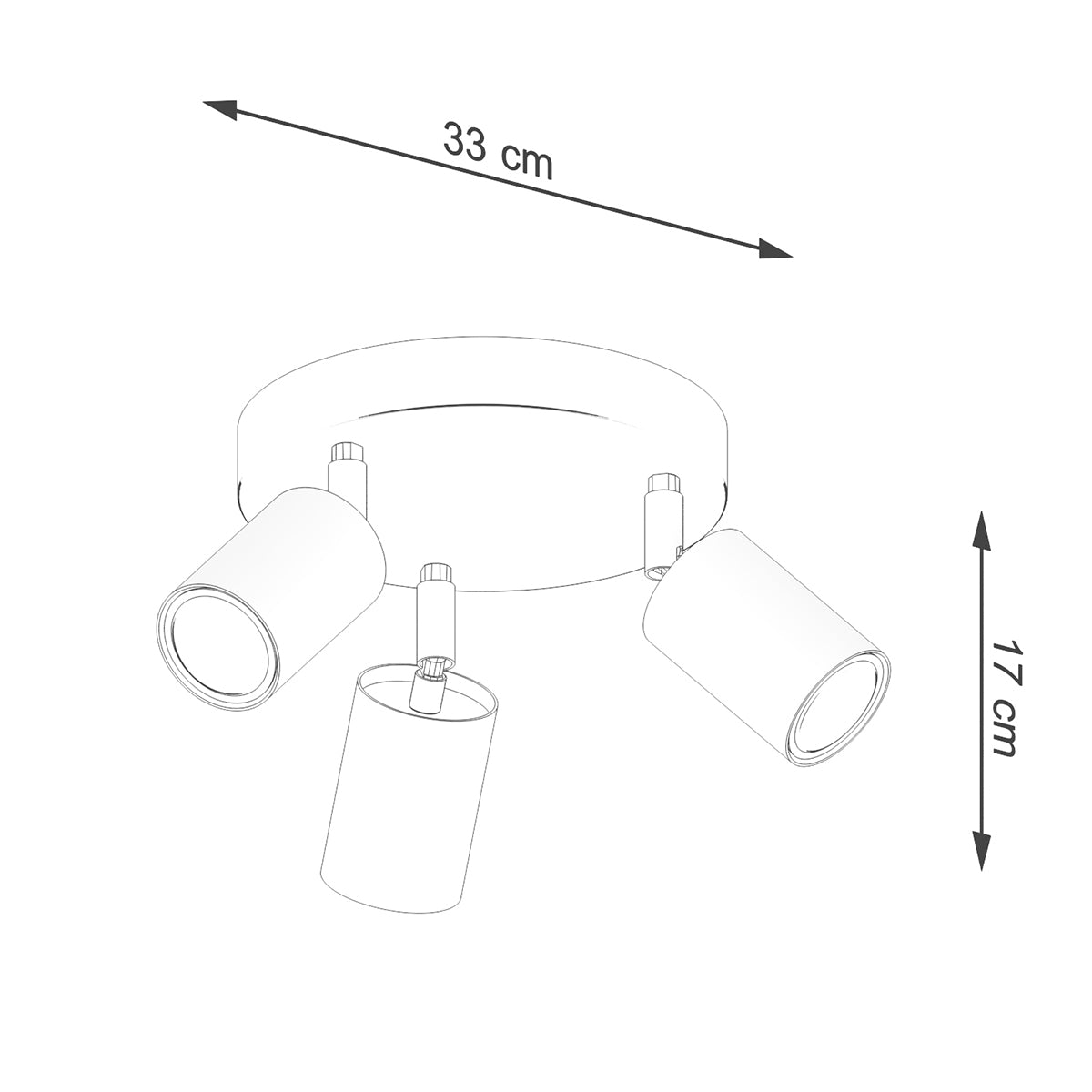 Ceiling light VERDO 3P black
