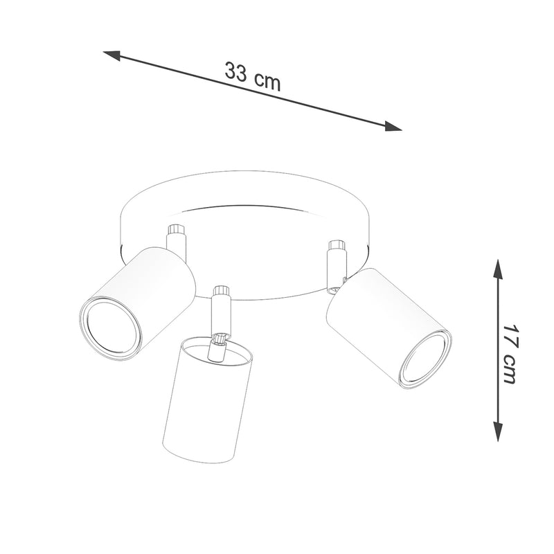 Ceiling light VERDO 3P black
