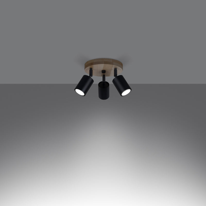Ceiling light VERDO 3P black
