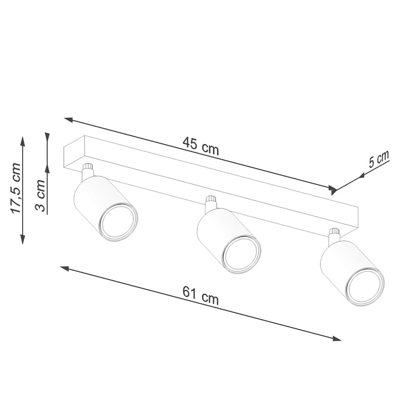 Ceiling light VERDO 3L black