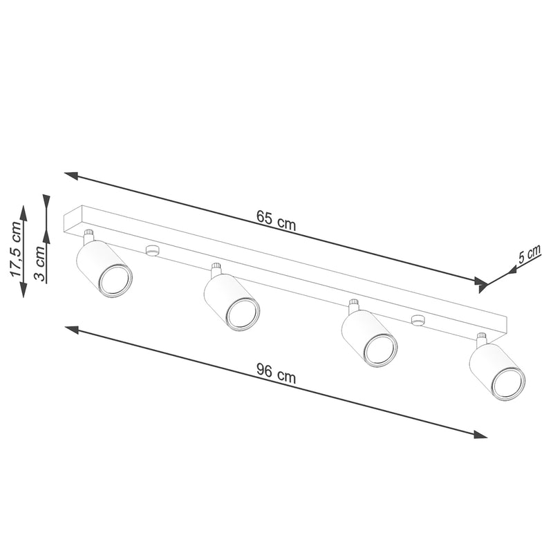 VERDO 4 ceiling light black