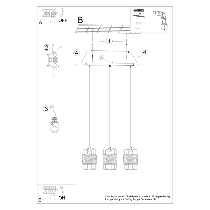 GIZUR 3L pendant light