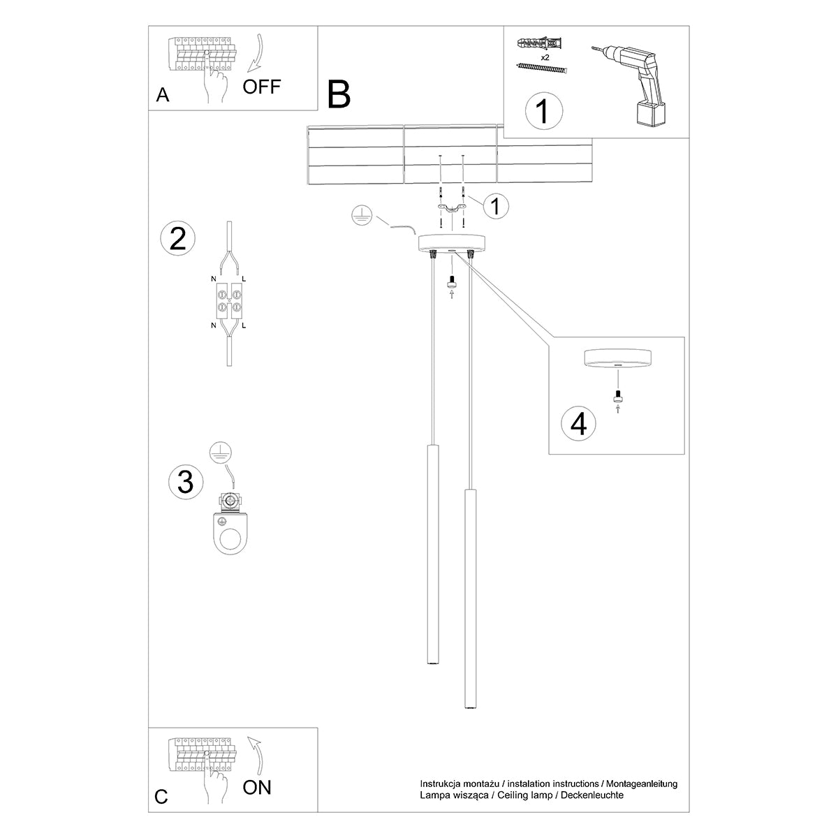 PASTELO 2 pendant lights black