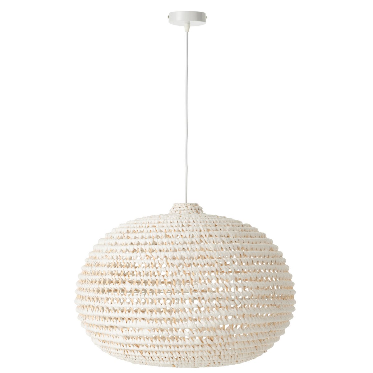 J-Line Deckenleuchte, rund, Metall, gedreht, Weiß