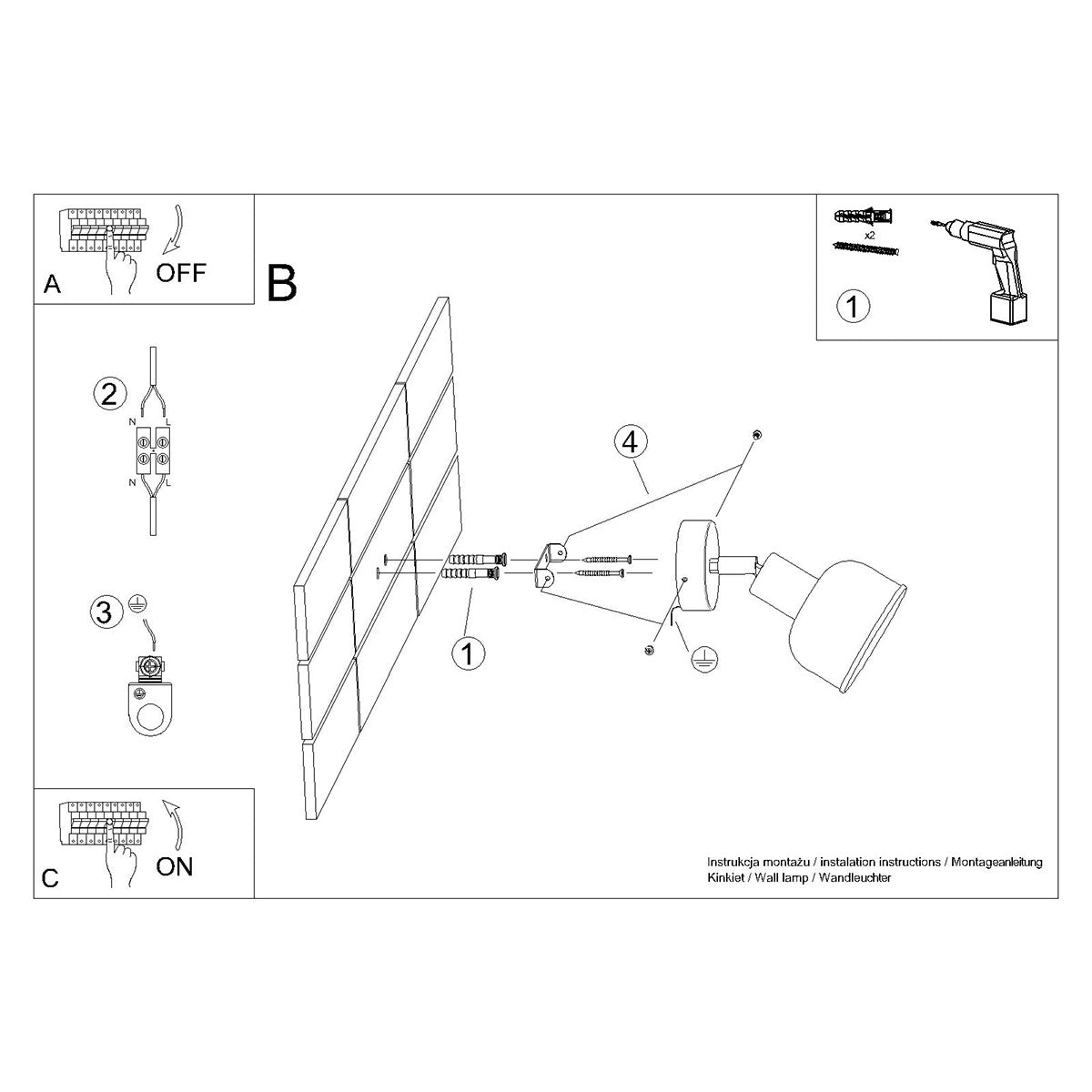 Wandlamp ELBA wit