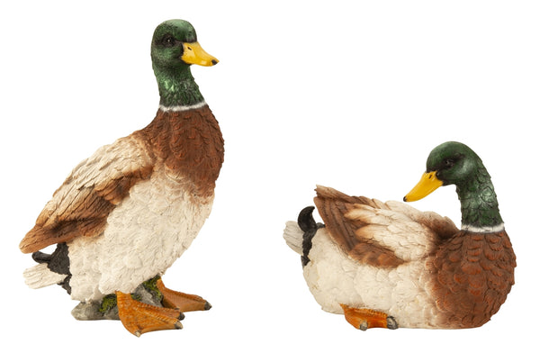 Decorative Chickens Made of Metal Handmade Colorful Set of 2