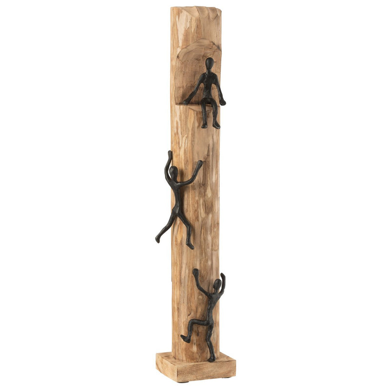 Decoratieve figuren "klimmen" - hout en aluminium in zwart