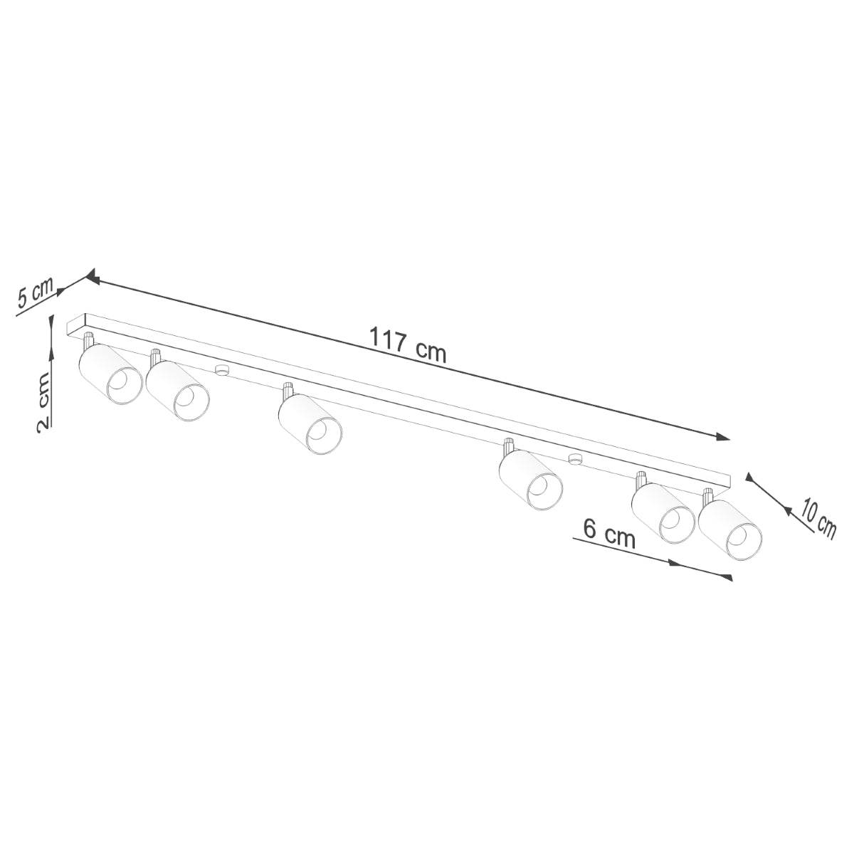 Plafond WINX 6L schwarz/chrom
