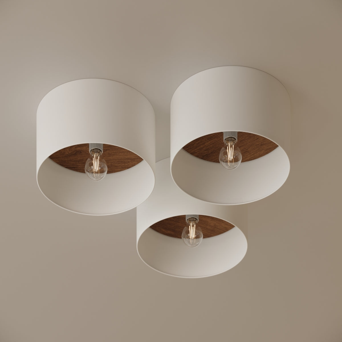 Plafond TELESTO Weiß/Dunkelbraun