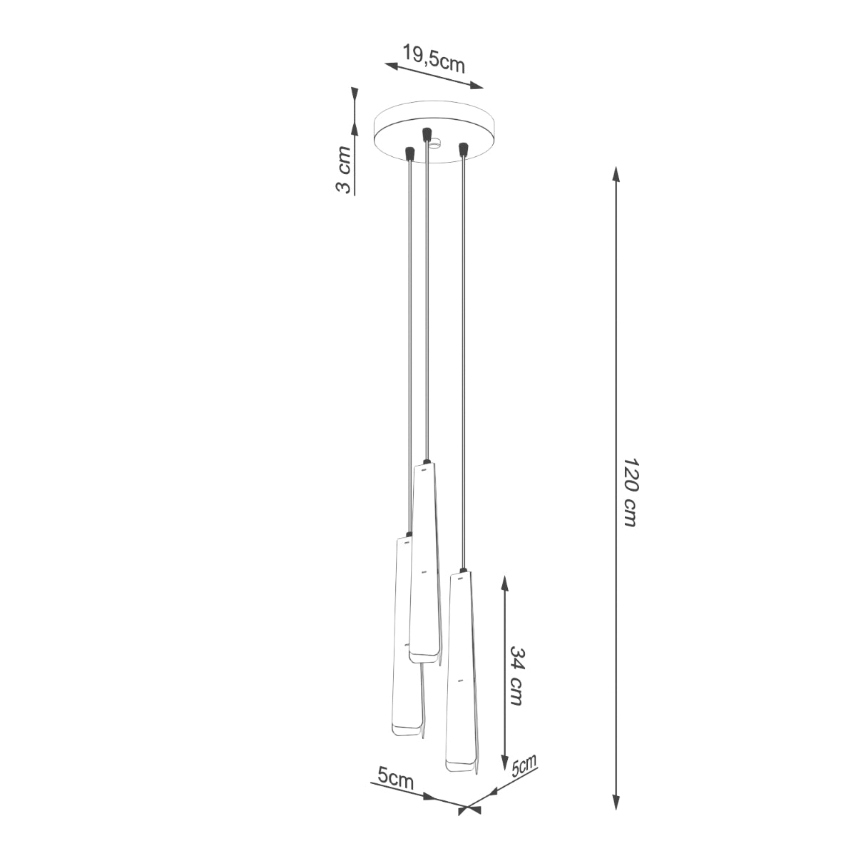Pendant lamp PRYSM 3P white