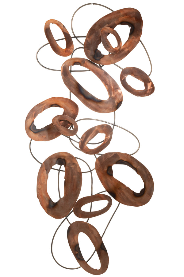 Copper Elegance - Unique oval metal wall decoration