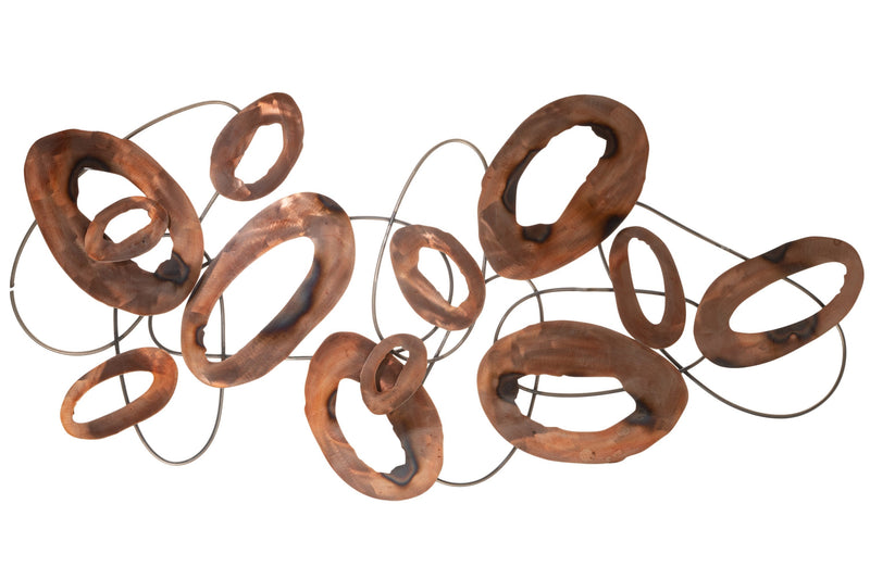 Copper Elegance - Unique oval metal wall decoration