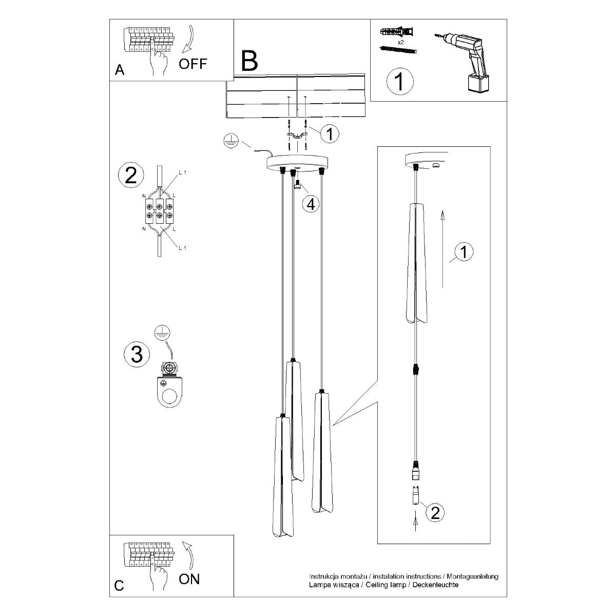 PRYSM 3P hanging light black