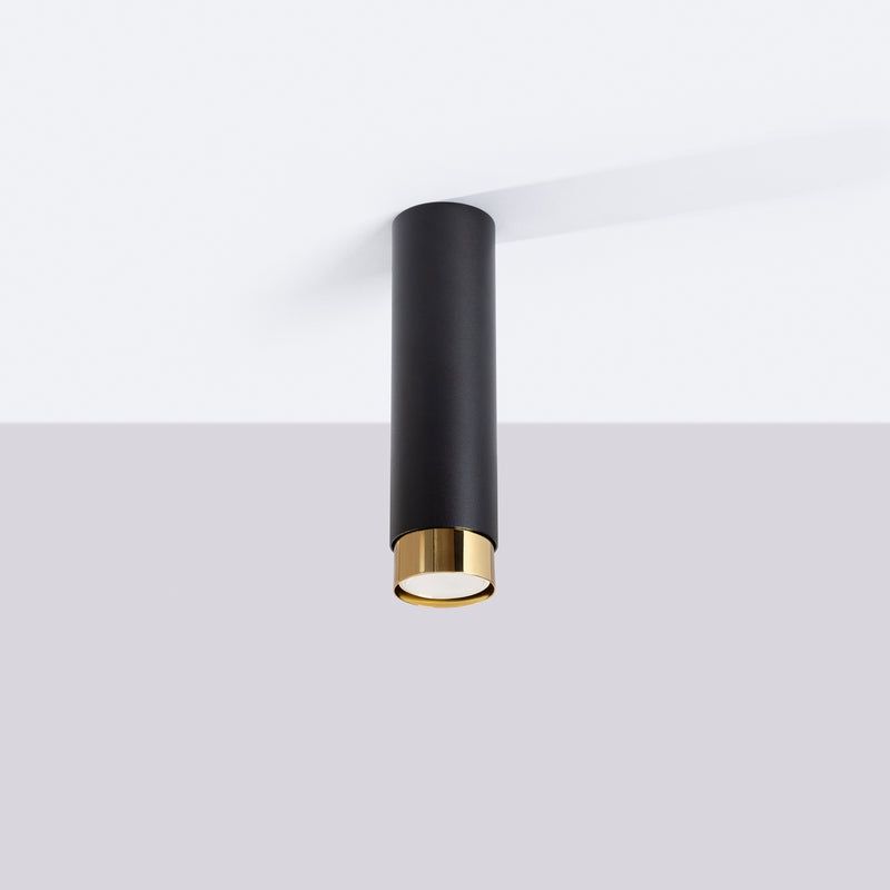 Plafond NERO 22.5 Black Gold – Elegant cylinder ceiling lamp for stylish rooms