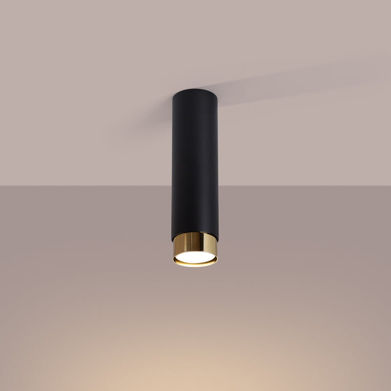 Plafond NERO 22.5 Black Gold – Elegant cylinder ceiling lamp for stylish rooms