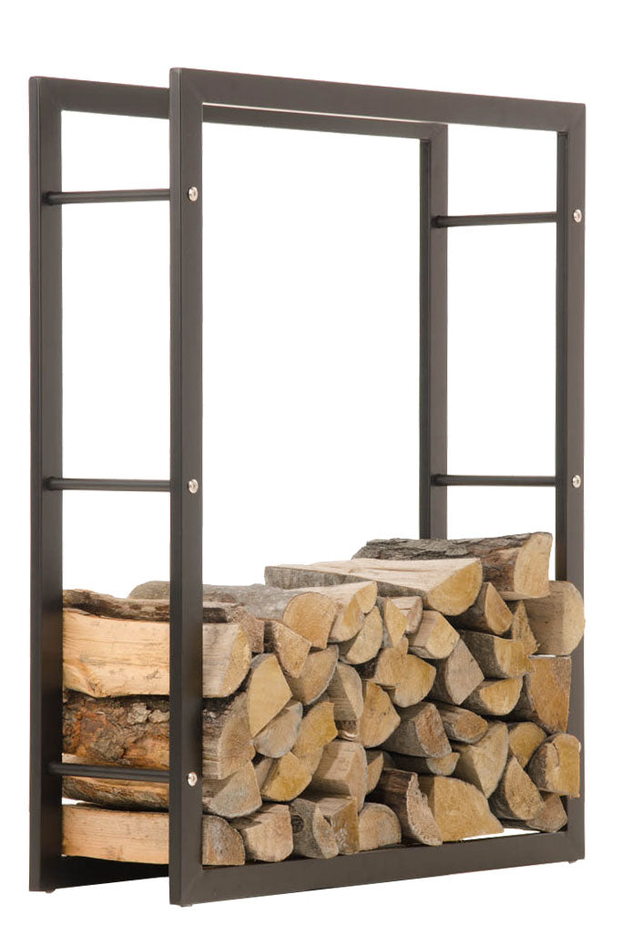 KERI firewood stand in a matt black look