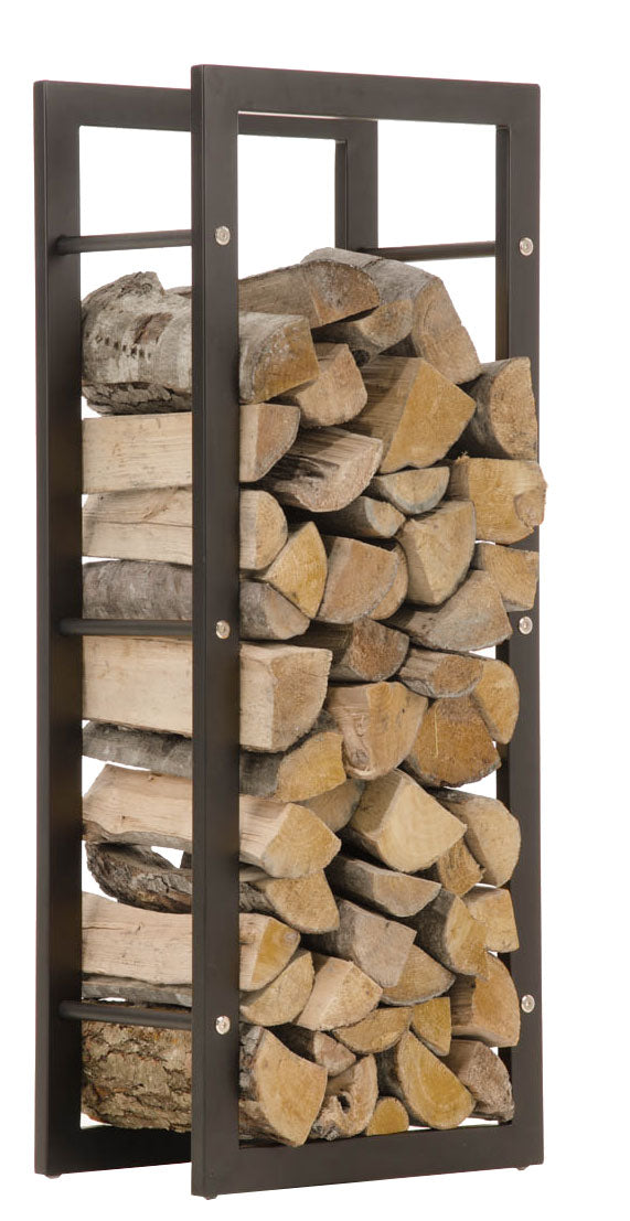 KERI firewood stand in a matt black look