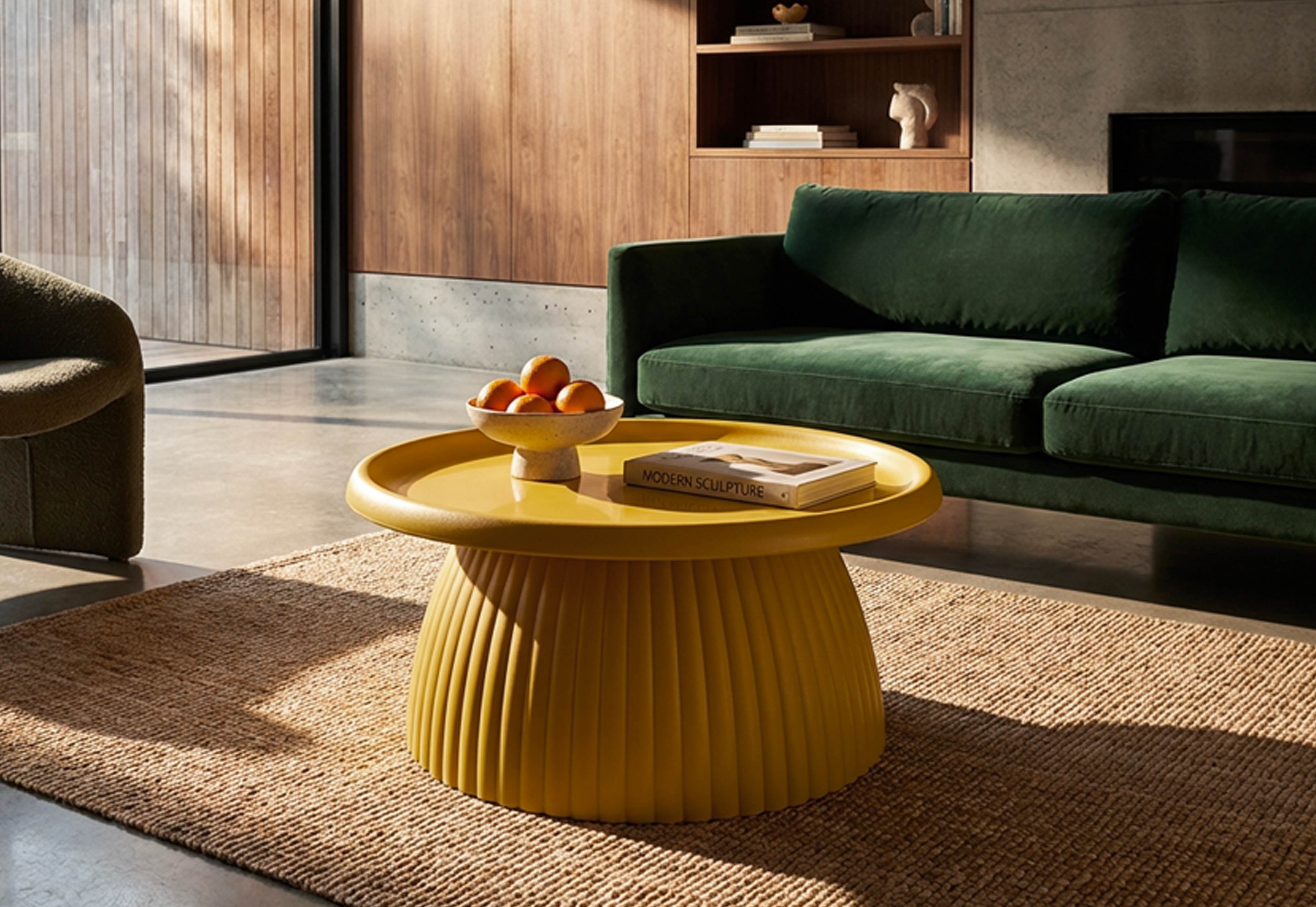 Couchtisch Solena Design Senf Modern Rund