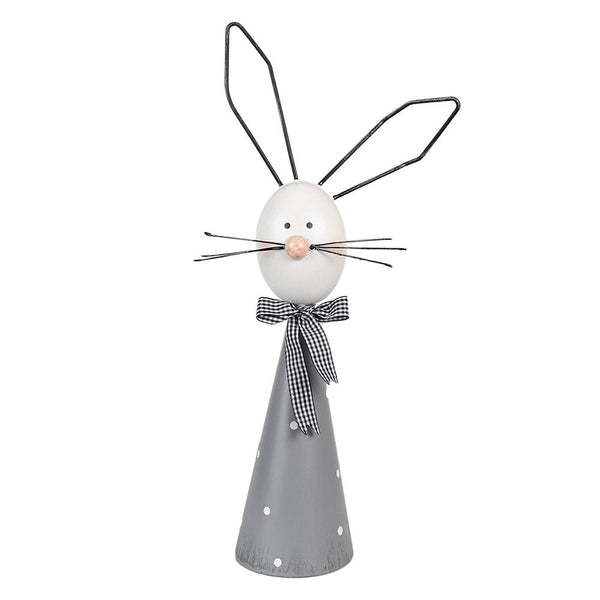 Decorative statue rabbit grey white 21x11x48 cm