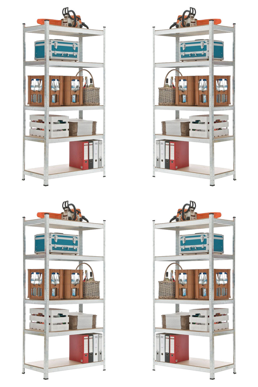 Set of 4 plug-in shelves 90x40x180