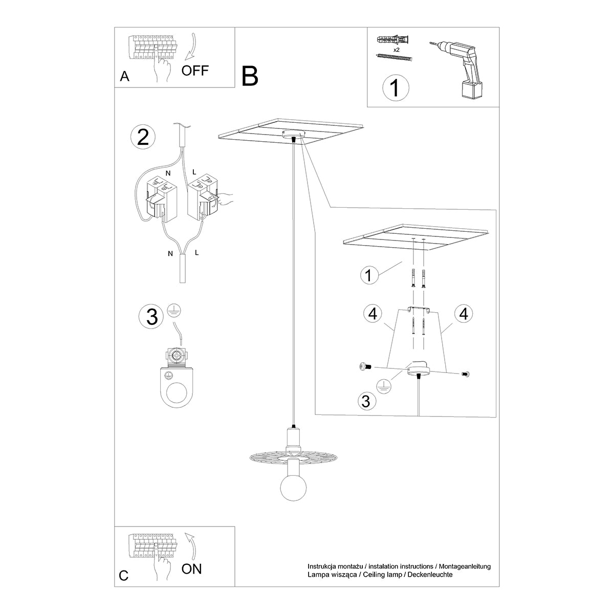 SIRKEL 30 hanging light black