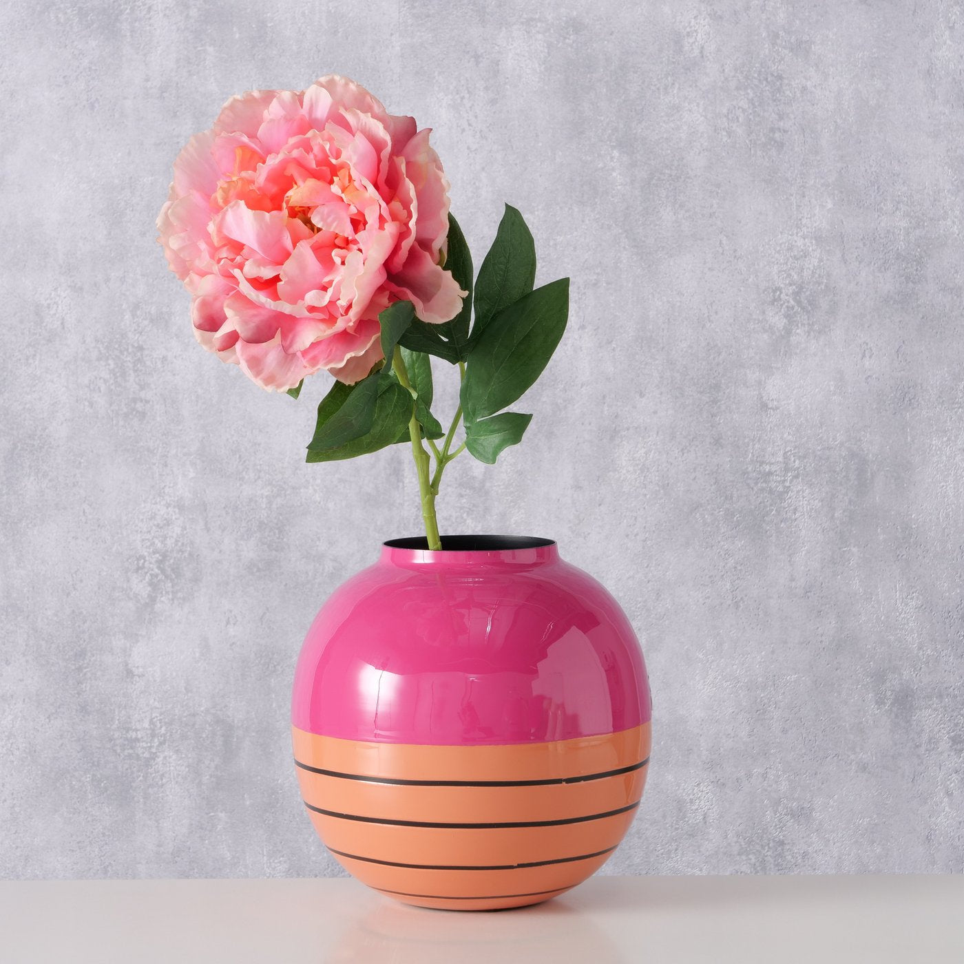 Handgemaakte vaas Tucol – moderne elegantie in oranje en roze